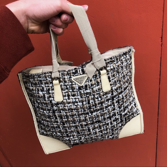 Prada Handbags - Authentic Prada Tweed Bag!